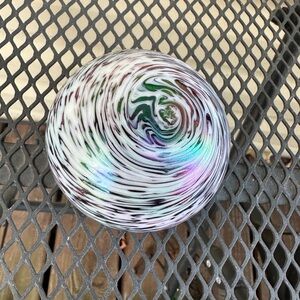 Iridescent Art Glass Swirl Paper Weight